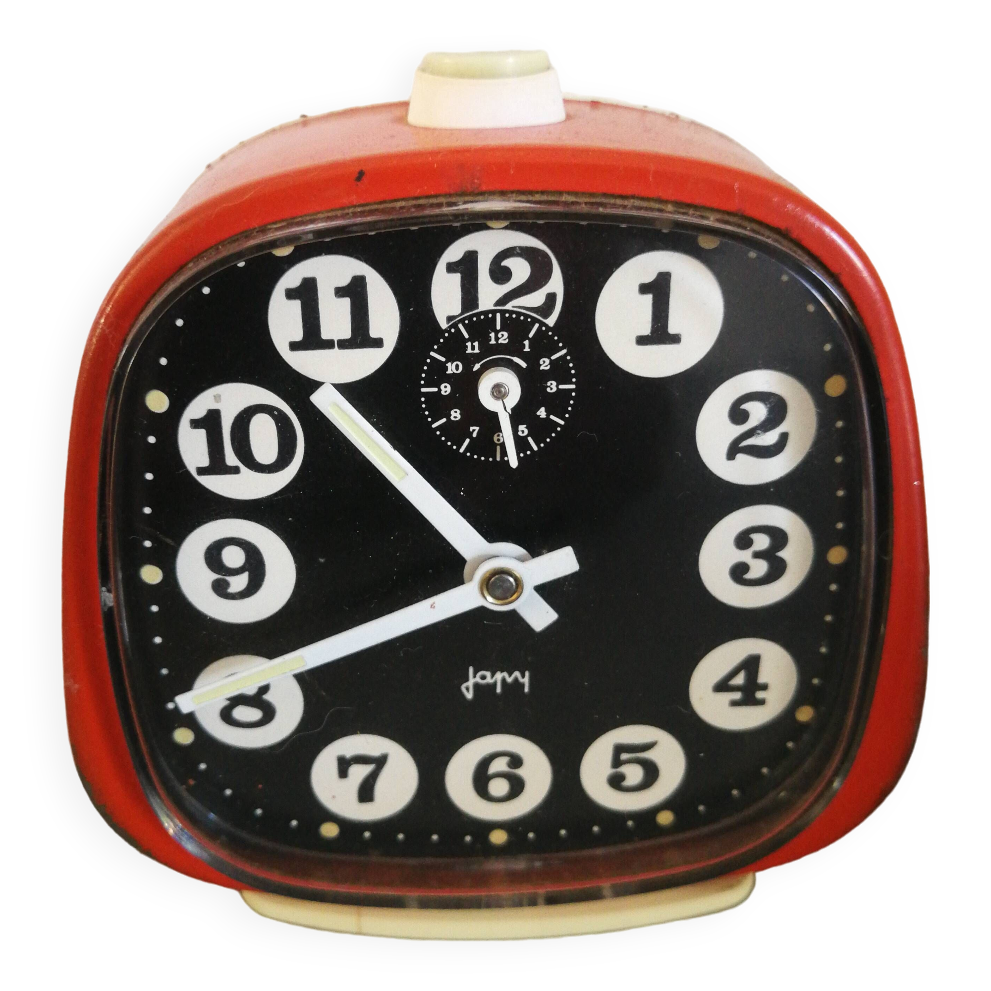 Vintage orange japy alarm clock
