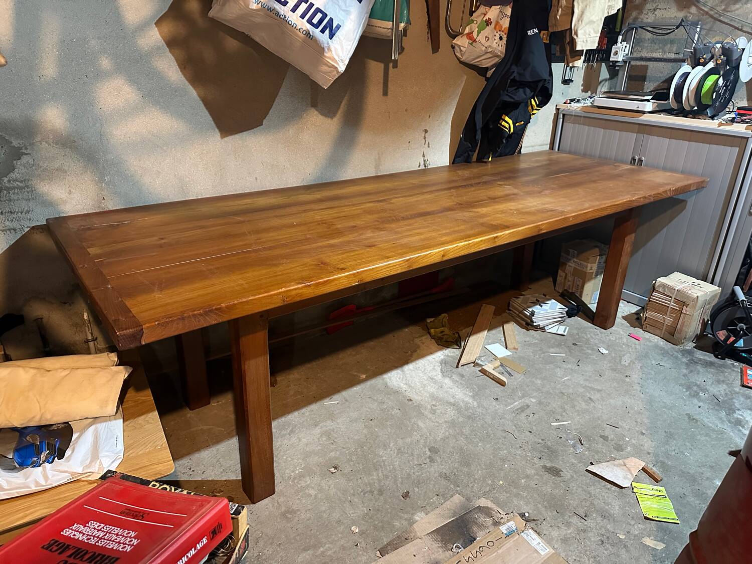 Solid oak dining table