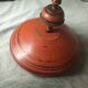 Large antique lacquered wooden Chapati box, ethnic offering box 35cm