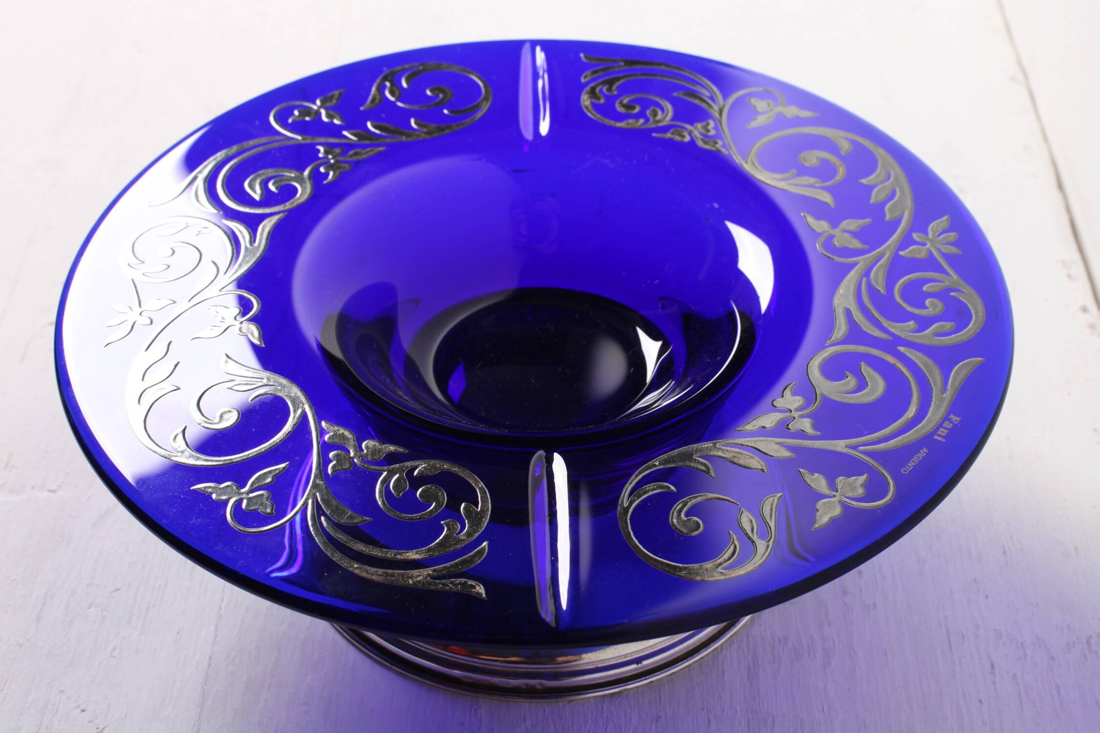 Blue Crystal and Silver Bowl / Fani Argento / Florence / Italy / 1930s