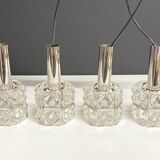 Ancien Luminaire Suspension 4 Lumières Vintage Style Kinkeldey 60's 70's