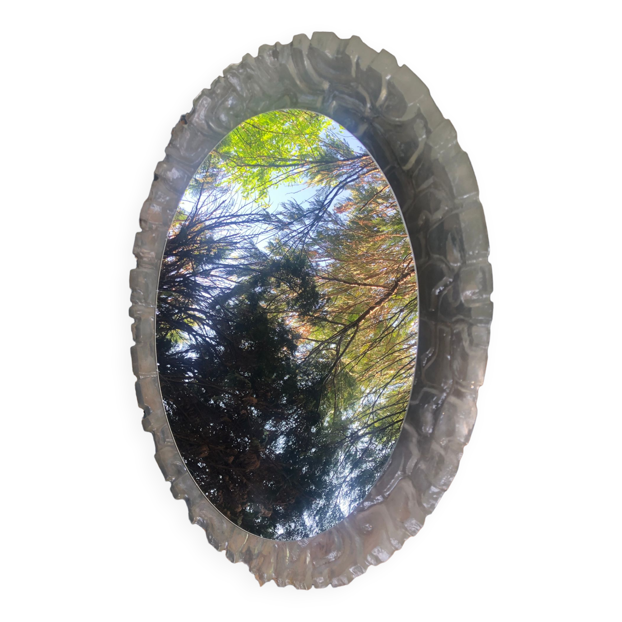 Oval mirror backlit Egon Hillebrand 60s/70s