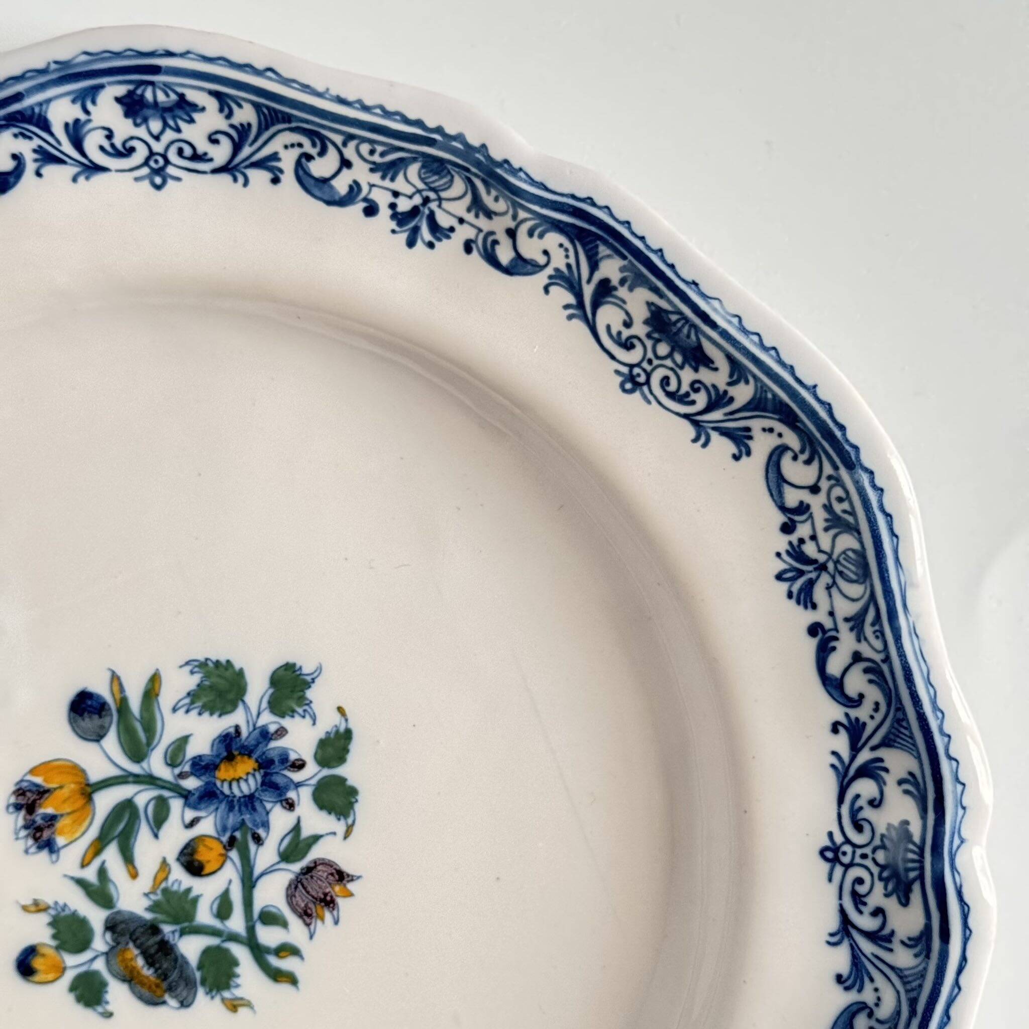 2 Moustiers Earthenware Plates | 18th Century | Colorful Floral Decor