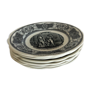Lot de 6 assiettes parlantes