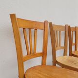 Series of 4 chairs of bistrot restaurant old 1950
