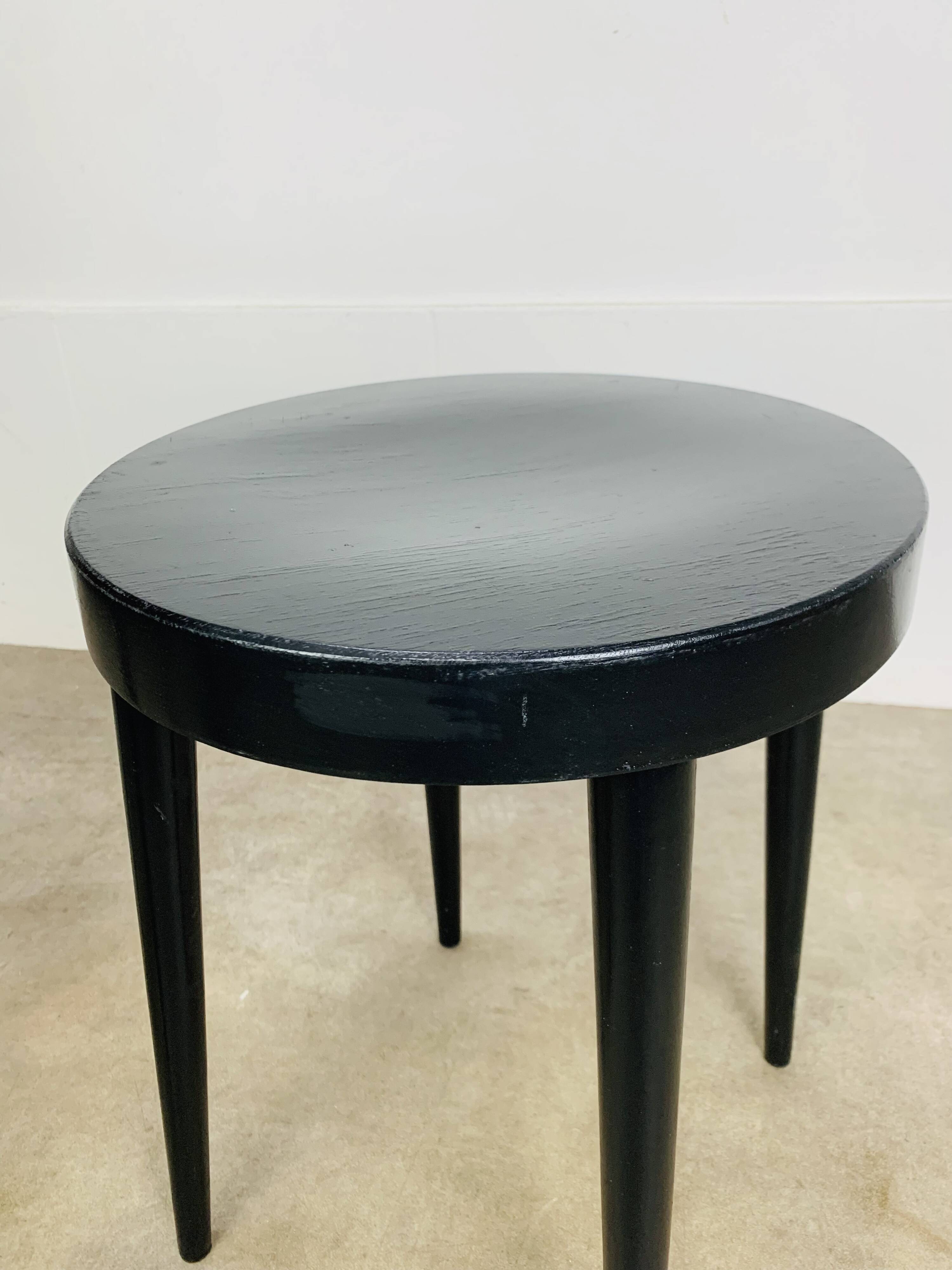 Pair of black Baumann stools, 1960s