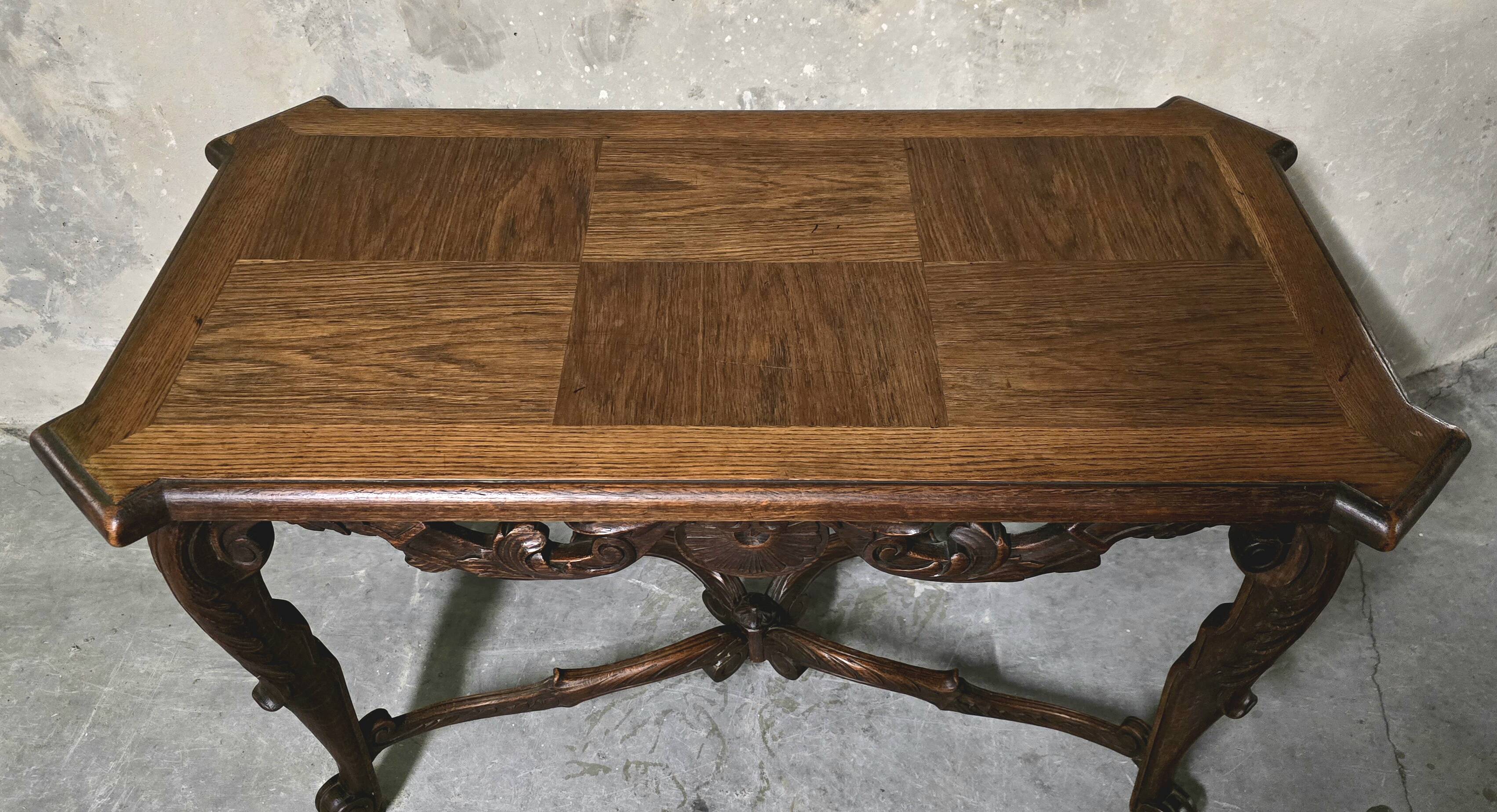 Oak side table – Louis XV style – late 19th century