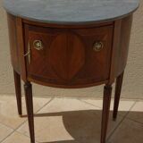 Antique half moon console-chest made by fils d'alfred wimphen in marquetry 2 drawers