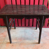 Table-console haute ancienne laquée noire 19ème siècle, était utilisée comme table lecture