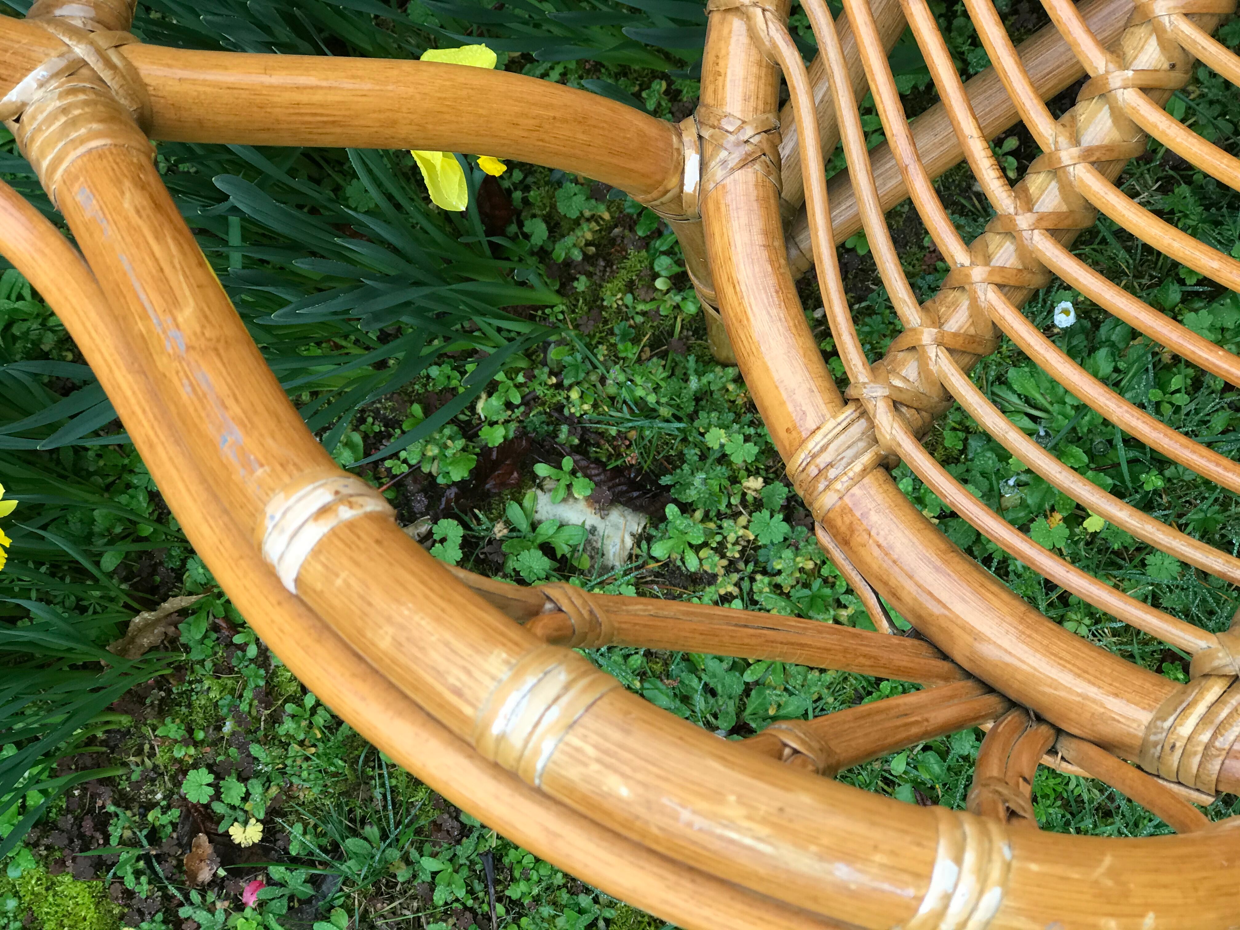 Vintage rattan seat length 103