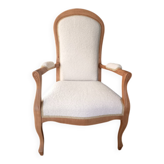 Renovated Voltaire armchair in Japandi style