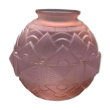Artdéco ball vase in pink glass