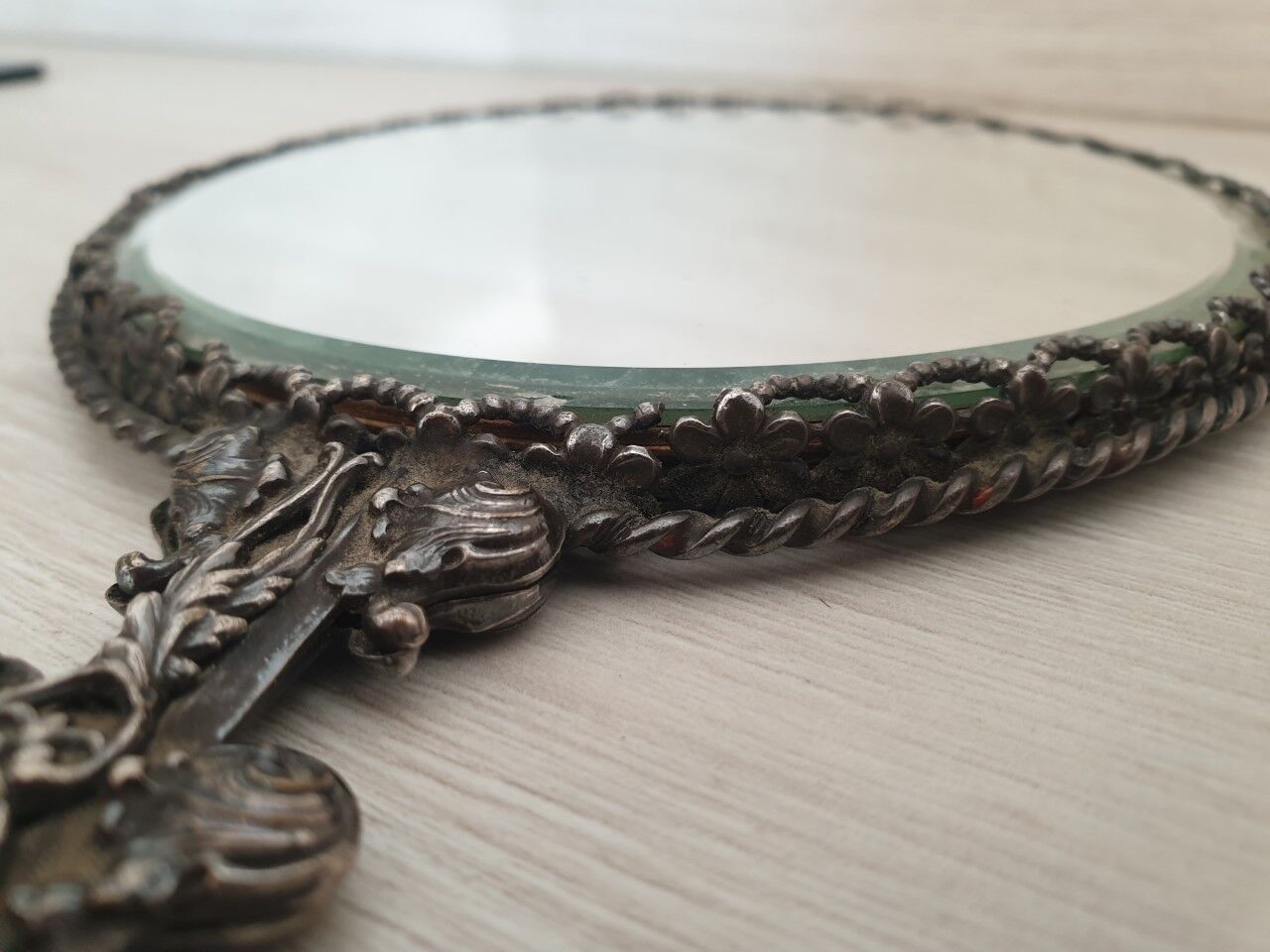 Hand mirror XIXth 28x13cm