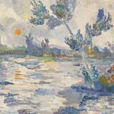 Paysage du XXEME siècle signé