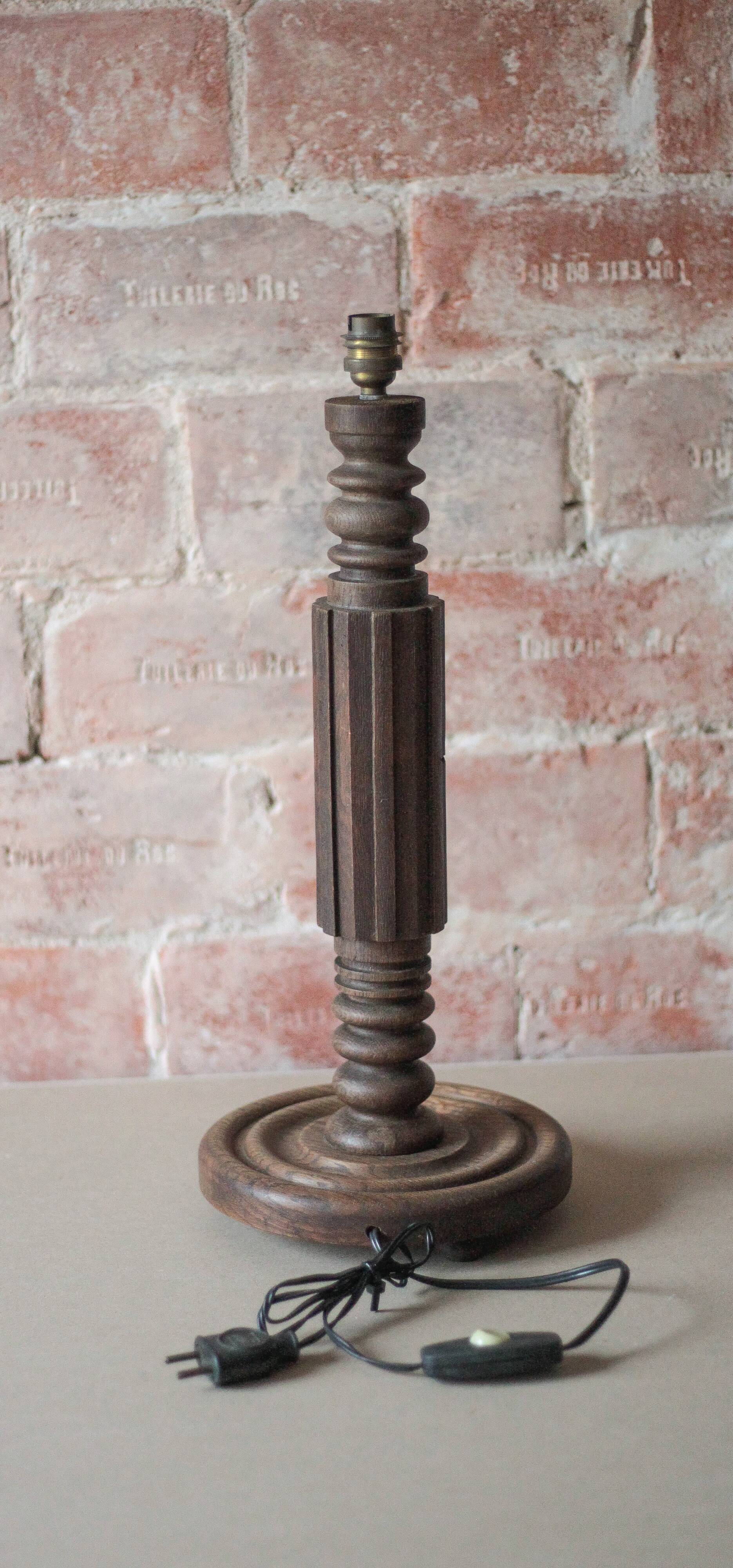 Lampe vintage, pied de lampe vintage, lampe de chevet bois, lampe à poser