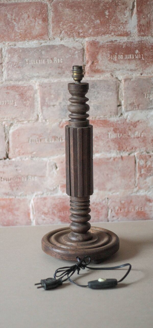 Lampe vintage, pied de lampe vintage, lampe de chevet bois, lampe à poser