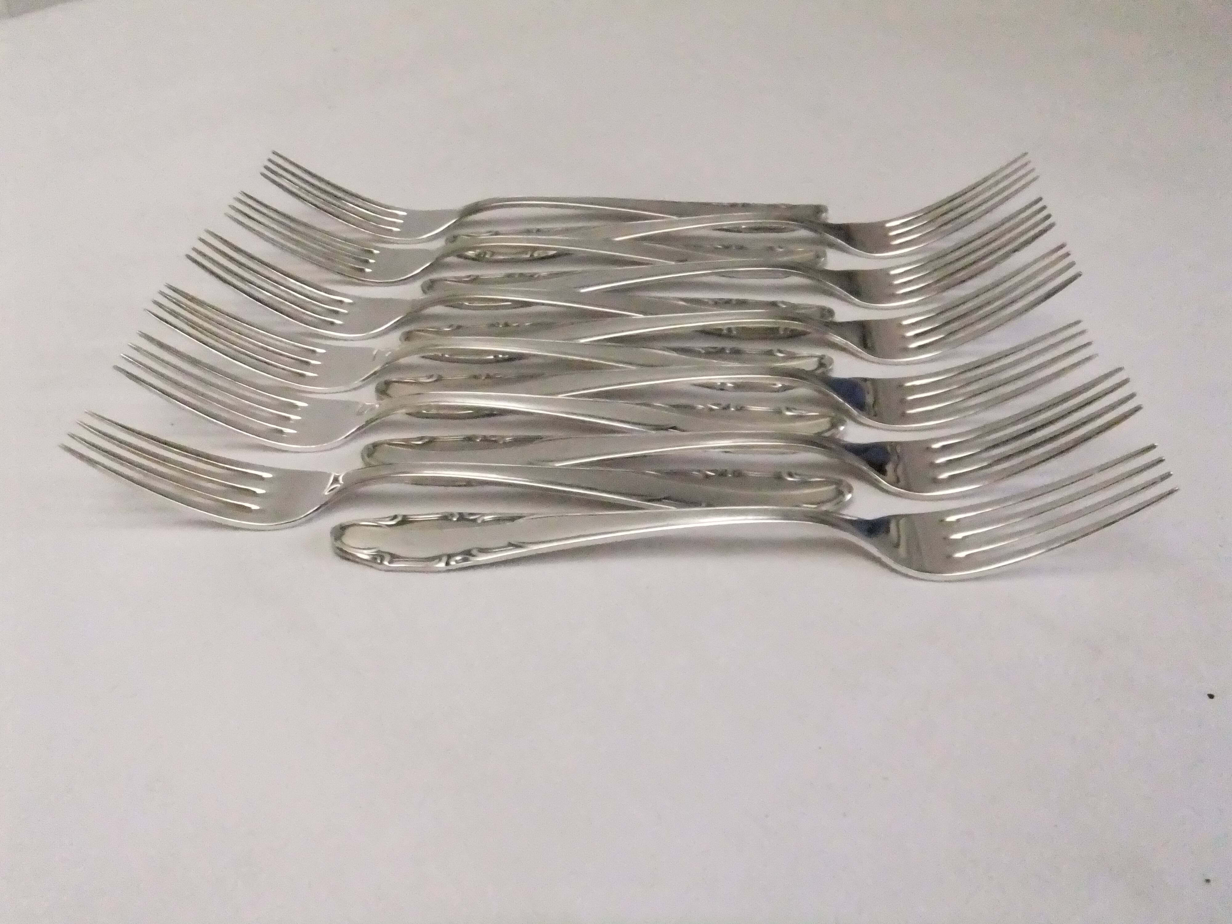Deetjen Forks Silver Metal Net Goldsmith's Punch Service X 12