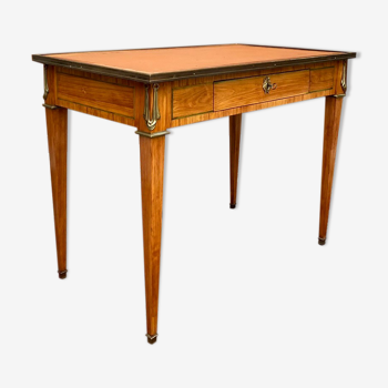 Flat desk in veneer wood style Louis XVI XIX Th century