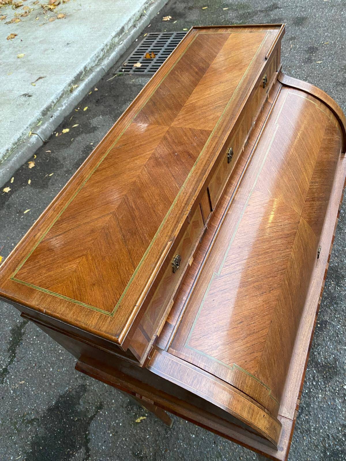 19th century wooden cylinder desk secretary