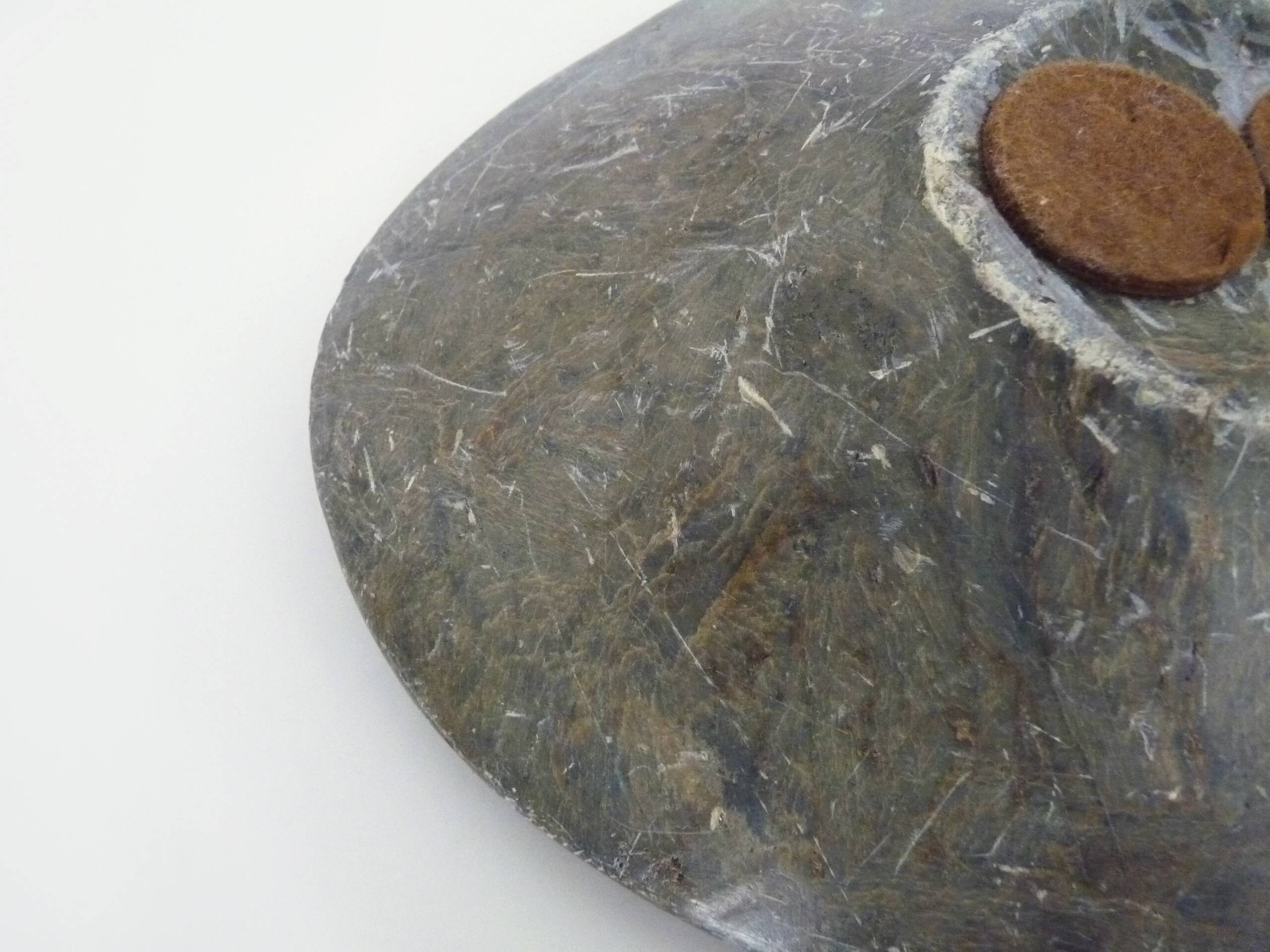 Vintage 3-faced sun soapstone decorative ashtray