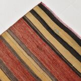3x10 Rug For Hallway Red & Brown Vintage Kilim Runner Rug, 88x301Cm SK32981