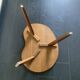Vintage 1960s low tripod bean-shaped wooden side table - 48 x 66 cm