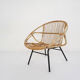 Fauteuil en rotin Rohe Noordwolde, Pays-Bas des années 1950
