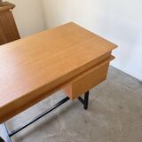 Modernist 50s oak metal desk