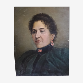Ancestor portrait on canvas 19th