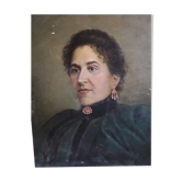 Portrait ancêtre sur toile 19ème