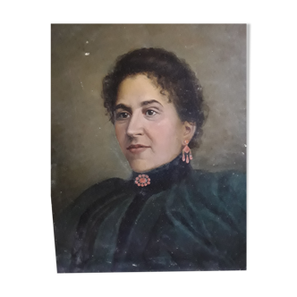 Ancestor portrait on canvas 19th