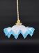 Vintage pendant light in blue gradient draped opaline glass