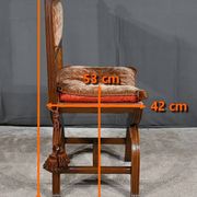 Chaise Curule en Noyer massif, goût Renaissance – Fin XIXe