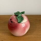 Peach-shaped slip sugar bowl