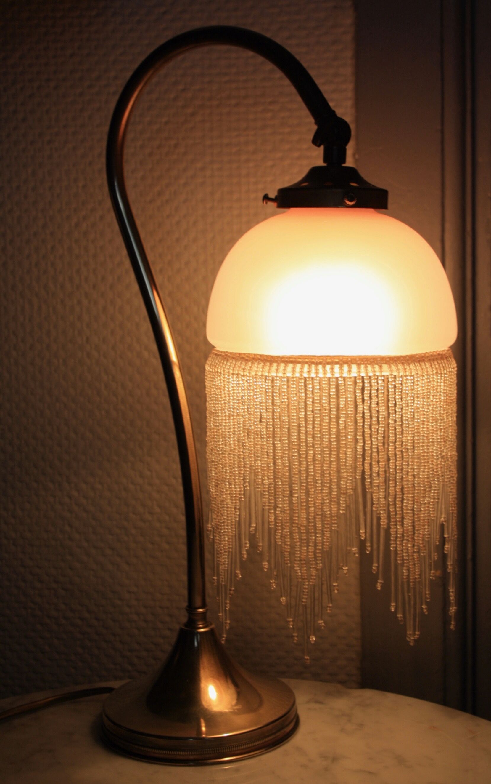 Bronze lamp glass beads