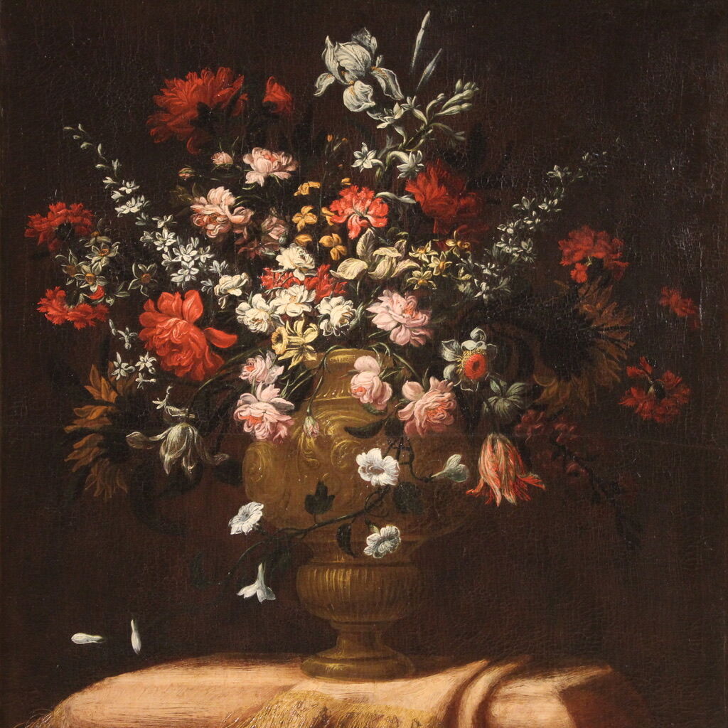 Still life with flower vase from the 18th century