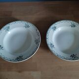 Assiettes creuses en porcelaine St Amand fleurs