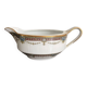 Saucière en porcelaine de Limoges Harreau à bord godronné style néo-classique Louis XVI