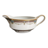 Saucière en porcelaine de Limoges Harreau à bord godronné style néo-classique Louis XVI