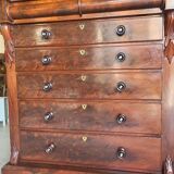 Commode en acajou de style anglais avec 6 tiroirs