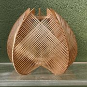 Scandinavian modernist wooden suspension with taut wires, 1960s.