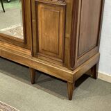 Art Deco period bedroom wardrobe with mirror in walnut and elm burl