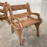 Paire de fauteuils brutalistes en teck