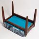 Mid-Century GFM Blue Linen Stool, Edmund Homa, Europe, 1960s