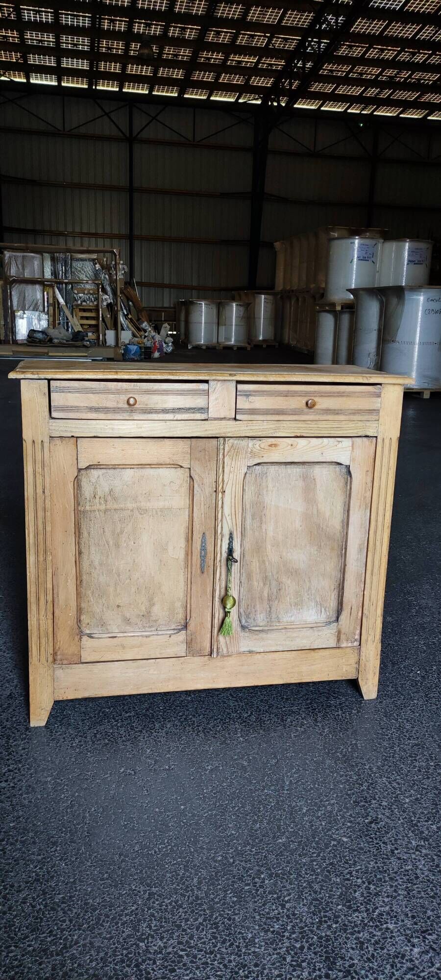 Parisian sideboard two doors, two drawers in natural wood