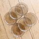 6 vintage dessert plates in smoked glass – Floral relief petal effect