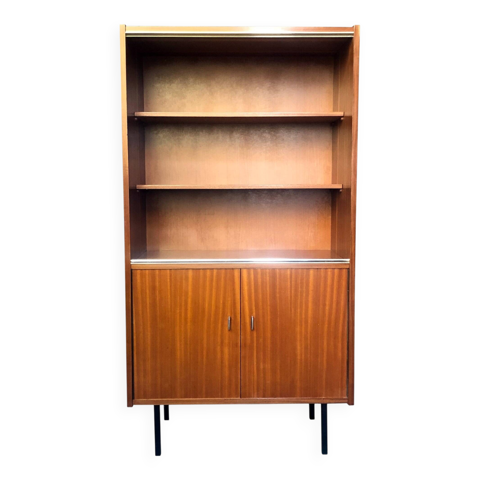 Vintage wooden bookcase with Scandinavian design