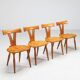 Set of four Scandinavian dining chairs in oak Denmark 1960