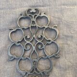 Pewter trivet, vintage apples model