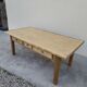 Table basse de ferme rustique en chêne massif Aérogommer - 1m18.5